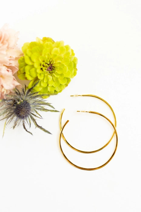 Modern Line Gold Hoops- Made in Kenya