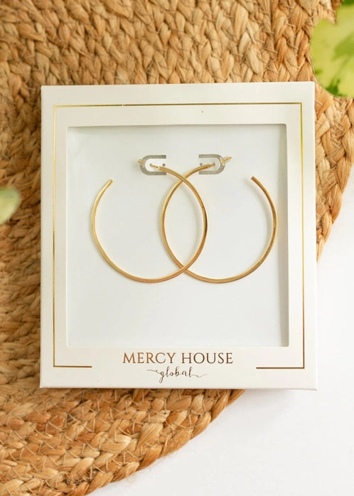 Modern Line Gold Hoops- Made in Kenya