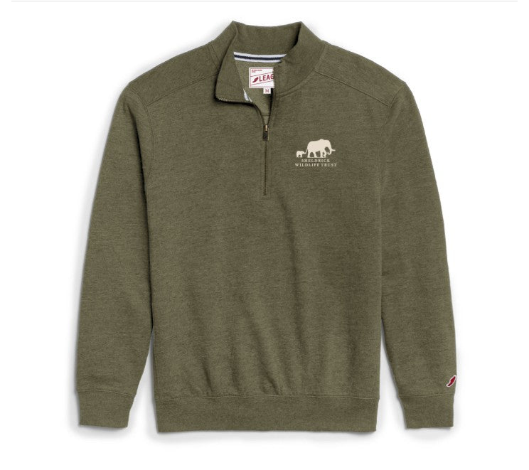 Olive Green Quarter Zip Embroidered Sweatshirt Sheldrick Wildlife olive-green-quarter-zip-embroidered-sweatshirt-sheldrick-wildlife