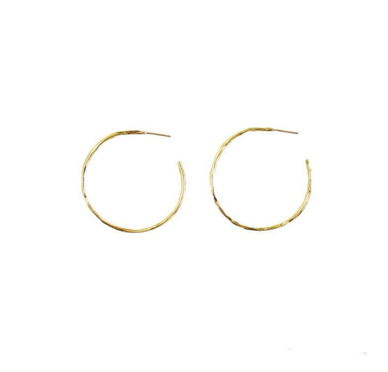 Gold Hammered Hoops- Made in Kenya