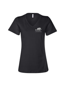 Ladies Black V-Neck Tee