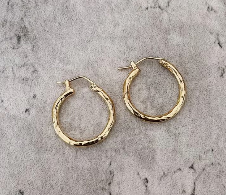 Nyundo Gold Hoop Earrings- Made in Kenya