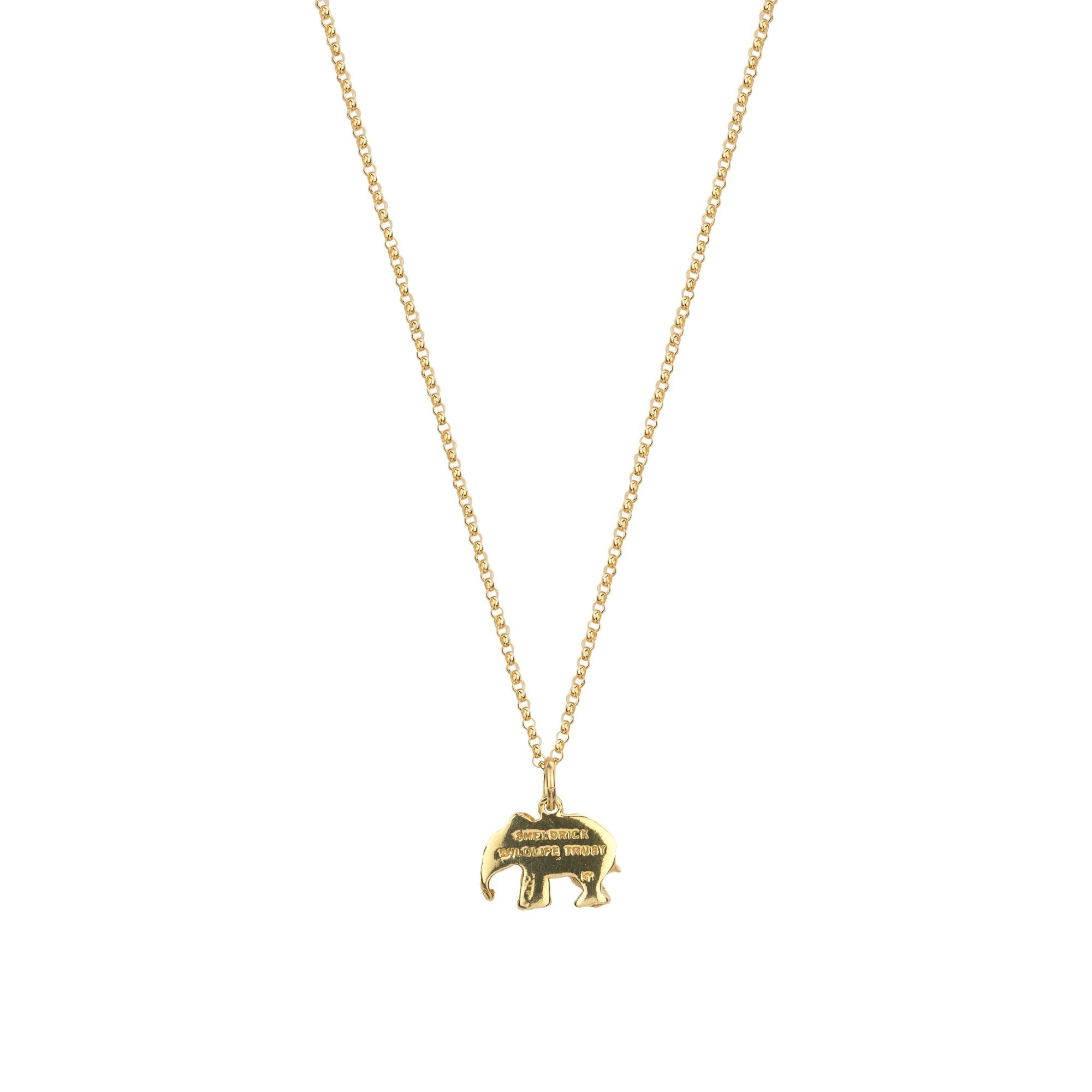Gold Elephant Medallion Necklace African Protection Amulet 